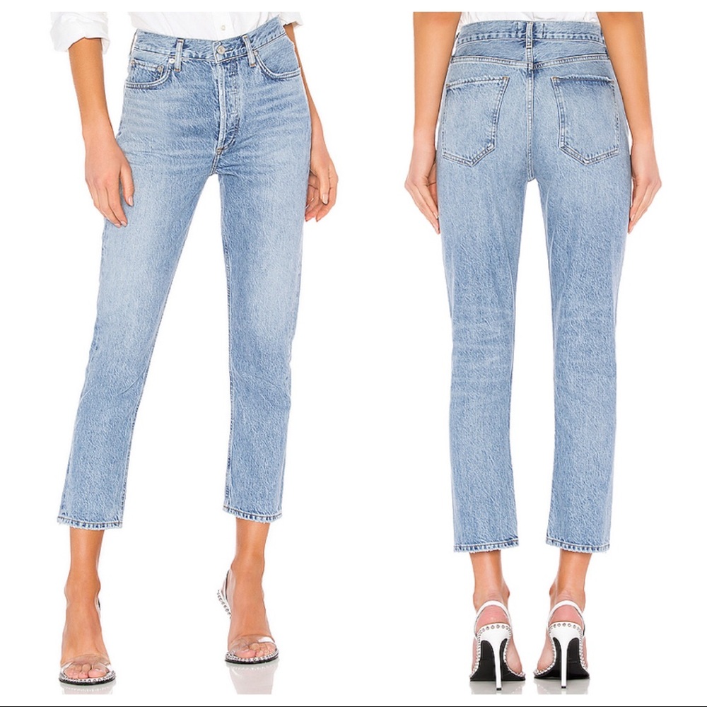 🥂SOLD AGOLDE Riley High Rise Crop Jeans in BLUR - Picture 4 of 16